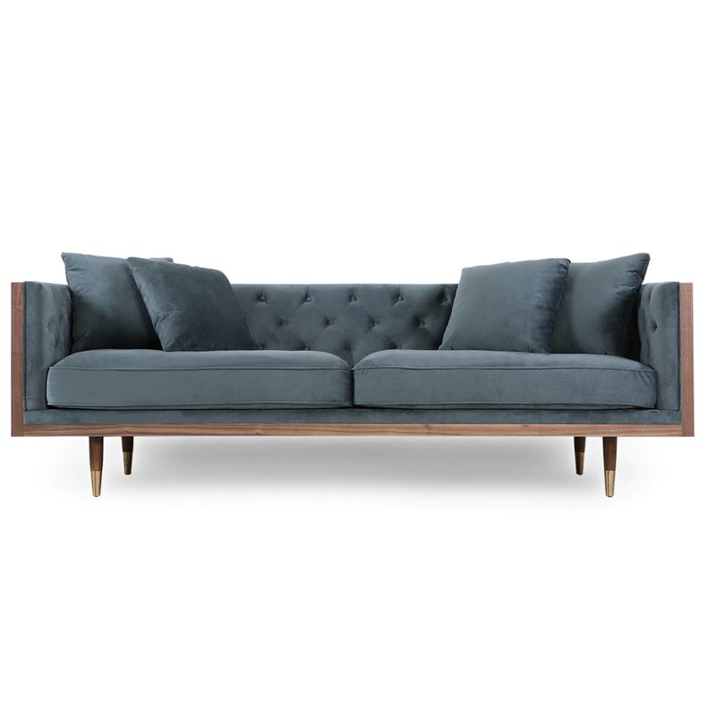 THE POPULAR DESIGN - SOFA 3C WOODBOX VELVET NEPTUNE