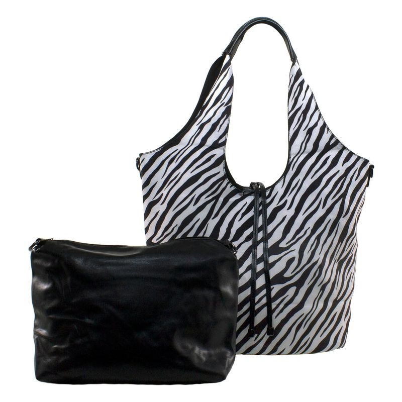 MAILEA - Cartera ecocuero grande 2 manillas ovales para mujer blanco