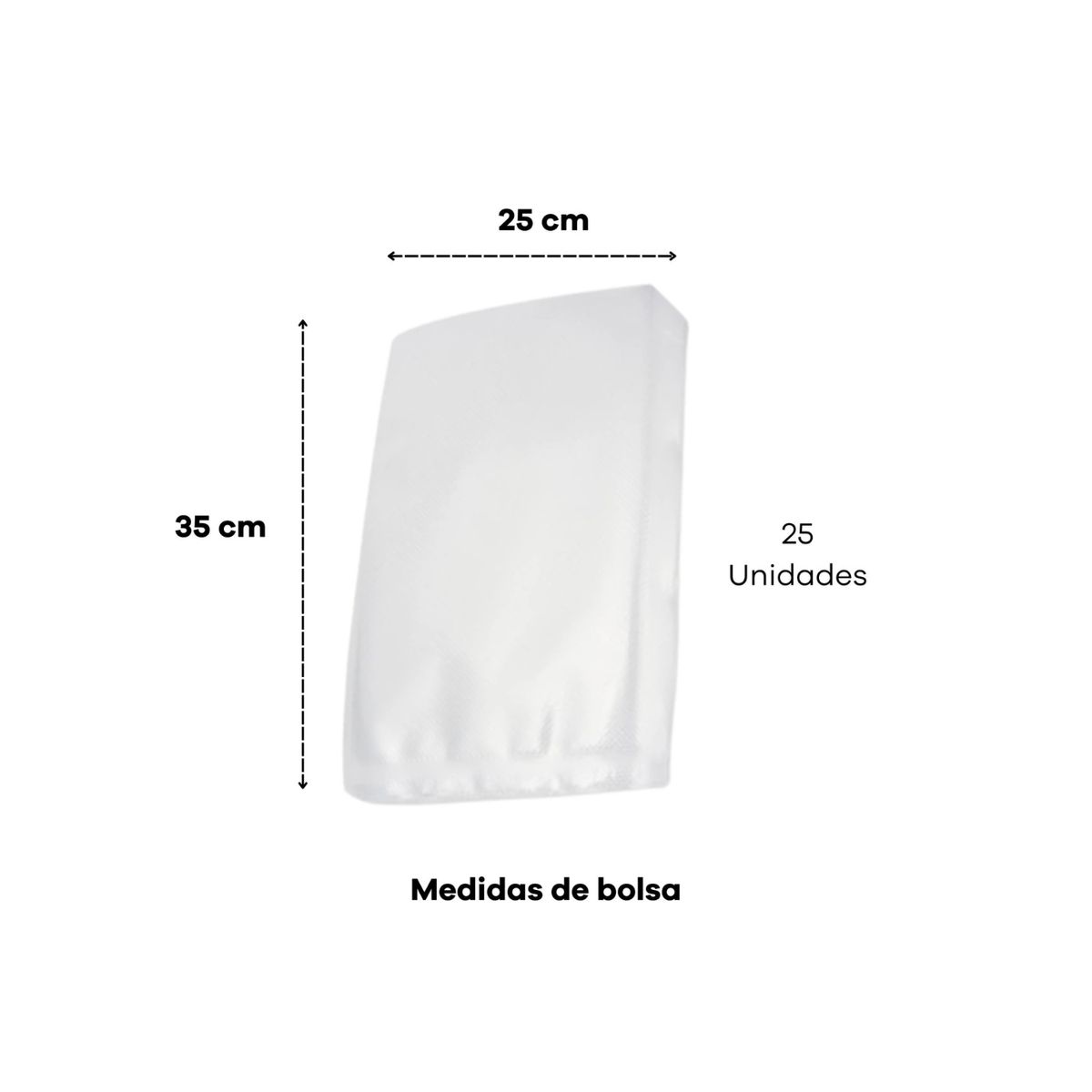 GENERICO - Bolsas sellado al vacio 25 X 35 Cm alimentos comida 25 UND