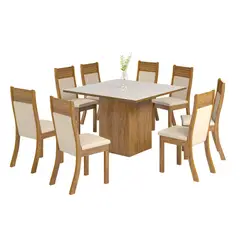 ALTAVISION - Juego de Comedor Chanel 8 Sillas Imbuia Duna