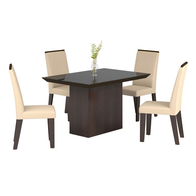 ALTAVISION - Juego de Comedor 4 Sillas Alfa   Choco/Duna Altavision
