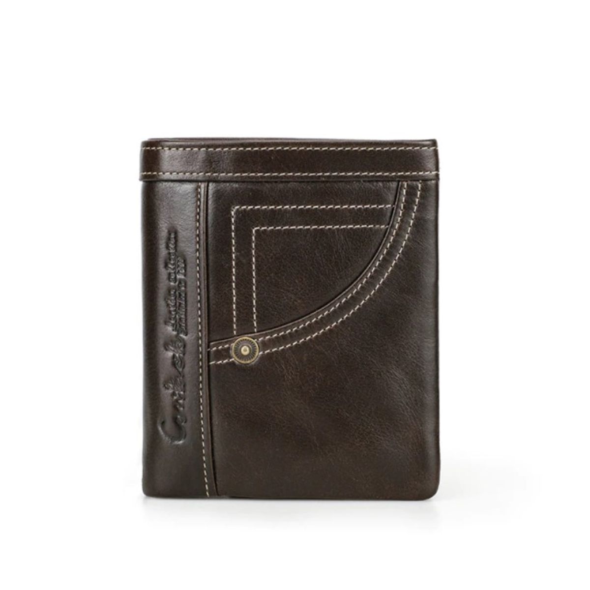 CONTACT - Billetera De Cuero Marca Contacts Modelo M1322 Color Café Oscuro