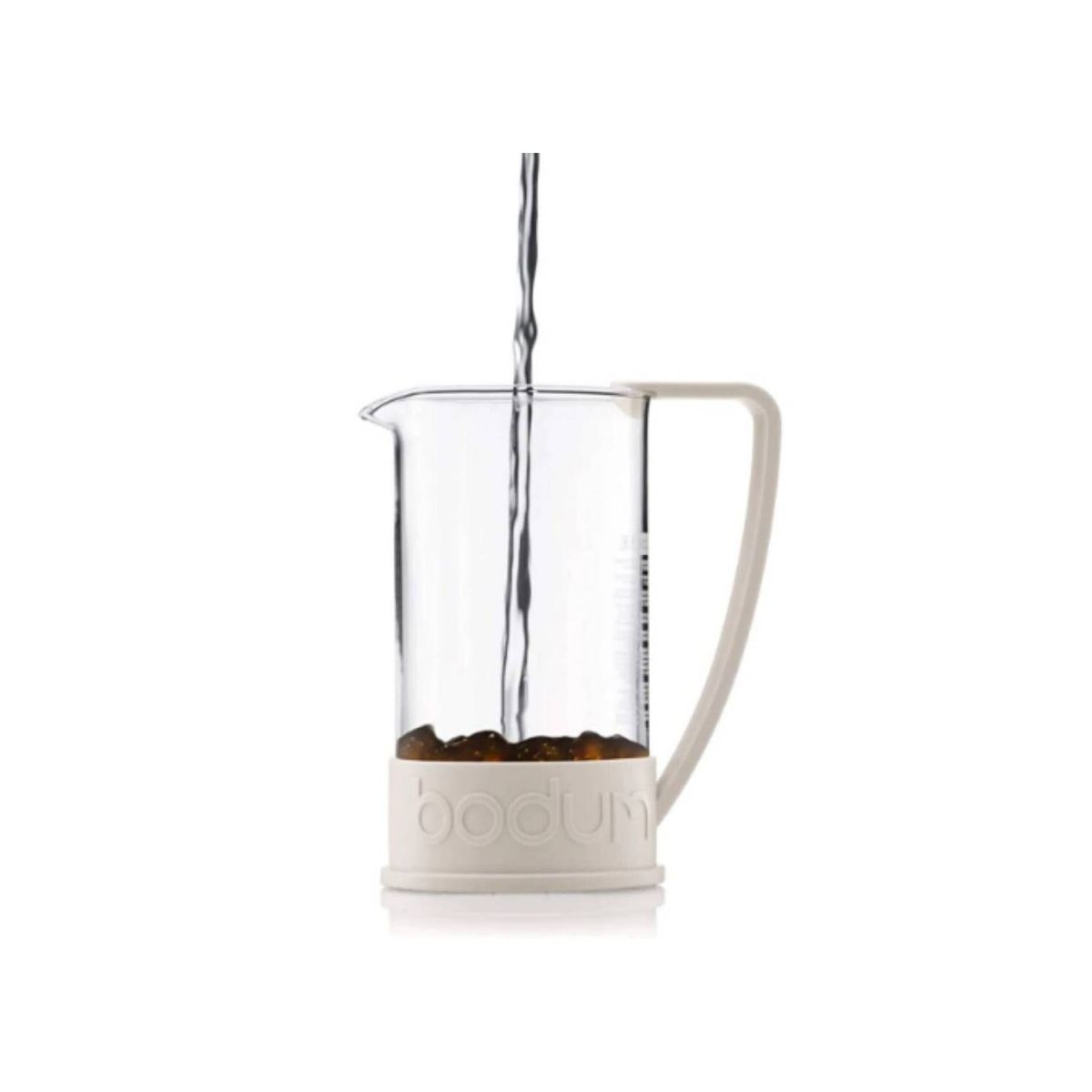 BODUM - Cafetera Prensa Francesa Bodum Brazil 0,35 Lts – Vidrio Borosilicato y Filtro de Acero Inoxidable. Color Blanco