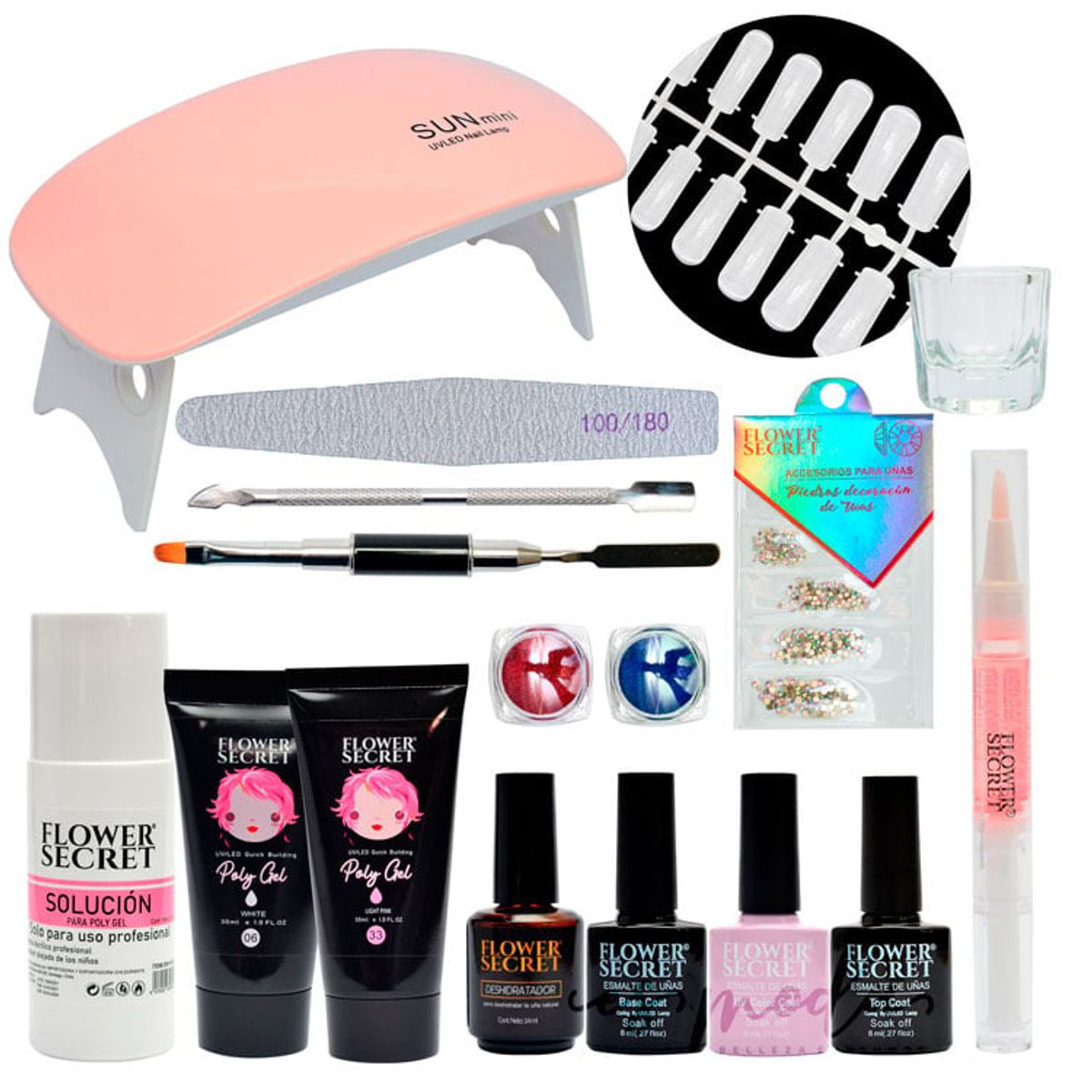 GENERICO - Kit De Polygel  Lampara 6 Watts  Esmaltes Permanentes