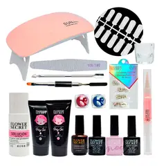 GENERICO - Kit De Polygel Lampara 6 Watts Esmaltes Permanentes
