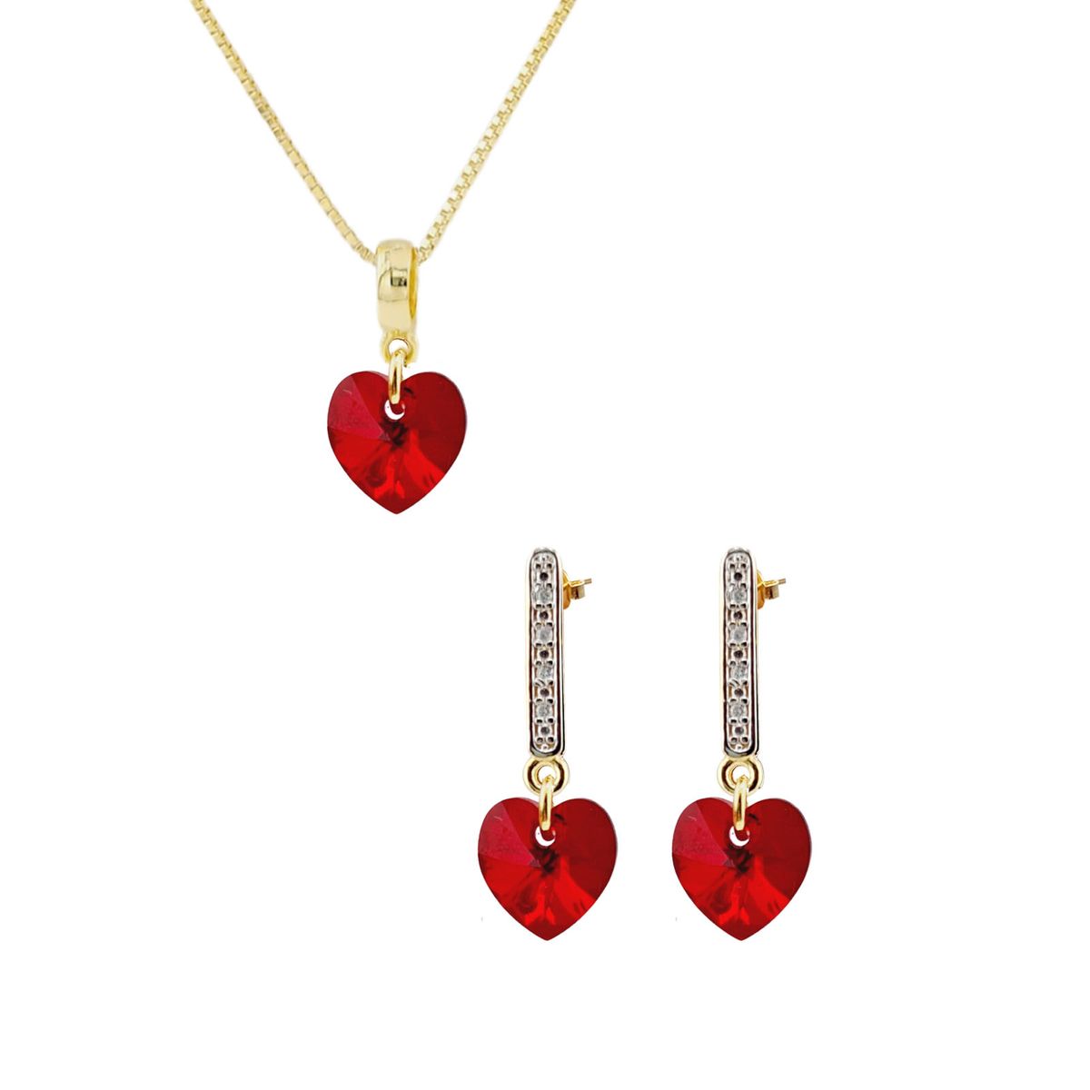 JOYAS MONTERO - Conjunto Romance Gold 24K creado con cristales de Swarovski® Siam