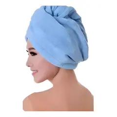 GENERICO - Toalla Turbante Para Pelo Microfibra Para Secar Cabello Azul…