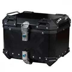 4RS - Maleta Top Case Moto Aluminio Negro E70 45 Litros Turismo Trail Desmontable