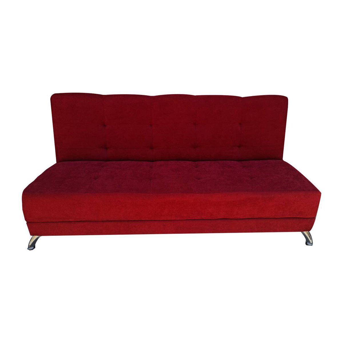 MUEBLES HVM - Futon Cama patagonia 15P  Rojo felpa Pmetal