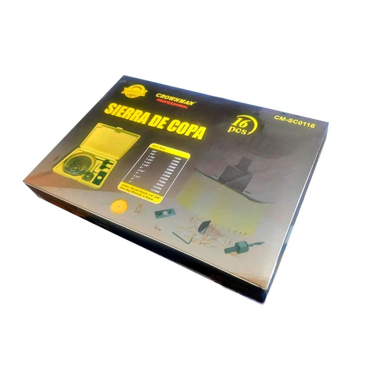 GENERICO - juego Broca Sierra Copa 16pcs 19mm 34p hasta 127mm 5pulgadas Cm-sc0116…