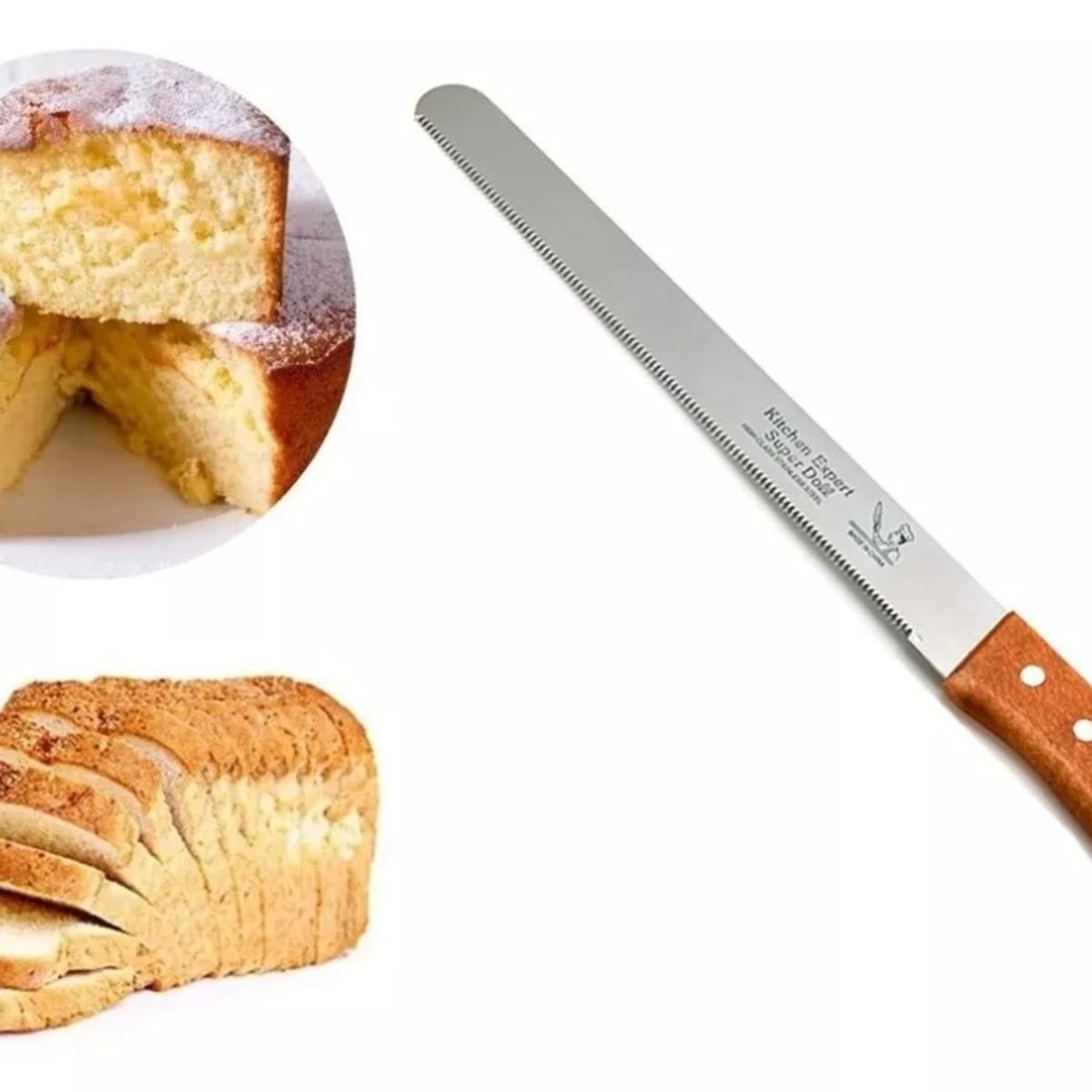 GENERICO - Cuchillo De Sierra Torta Pan Queque Acero Inoxidable