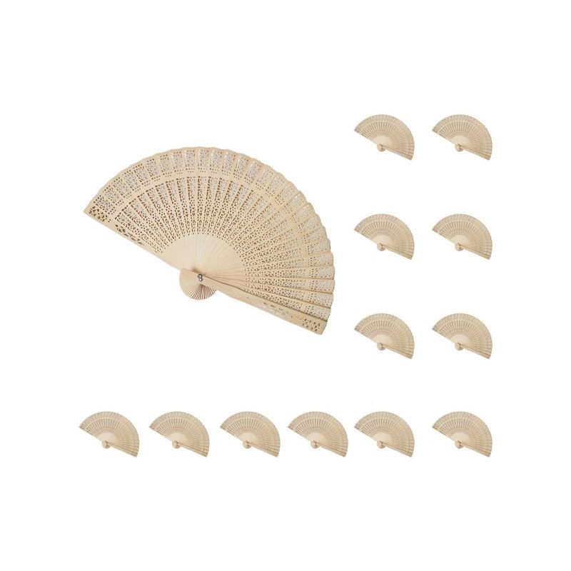 U BUY - 12 Ventiladores De Madera De Bambú Para Bodas.