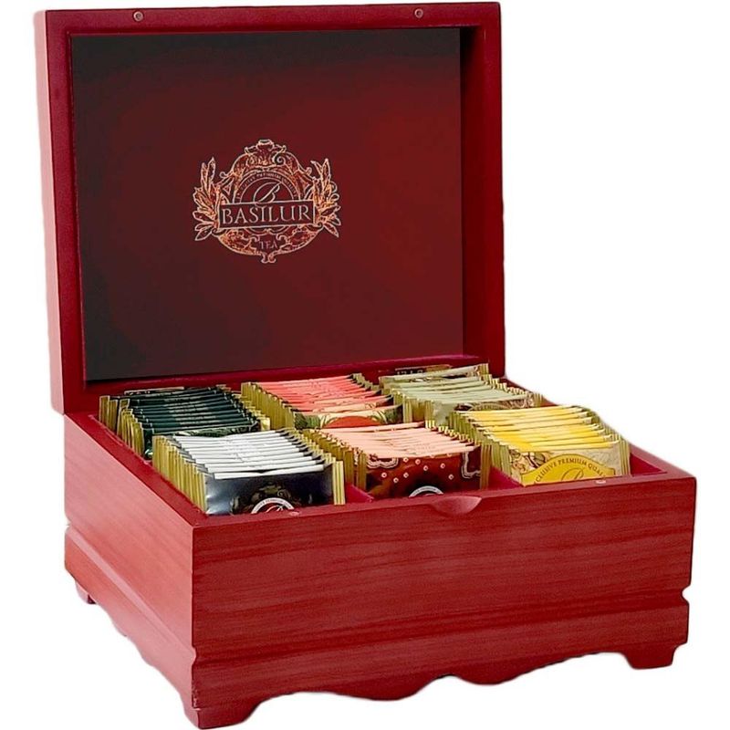 BASILUR - Caja De Madera Con 60 Bolsas De Te Surtidos -Basilur
