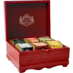 BASILUR - Caja De Madera Con 60 Bolsas De Te Surtidos -Basilur