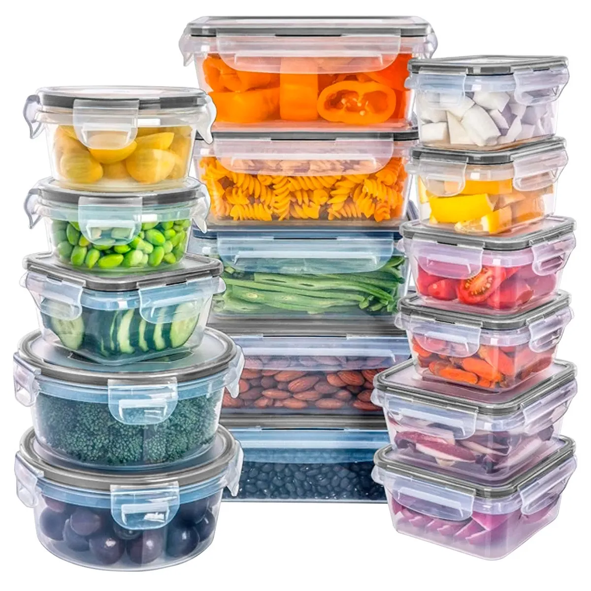 CROIX - Set de 16 Contenedores Herméticos Croix Apilables