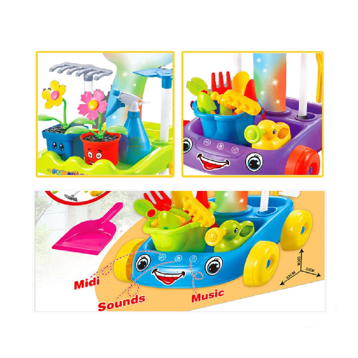 GENERICO - Set infantil y didáctico jardinera con sonido y luz