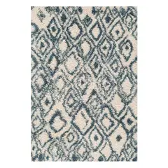 MASEL - Alfombra shag lila anat3-160 x230 cms Blanca