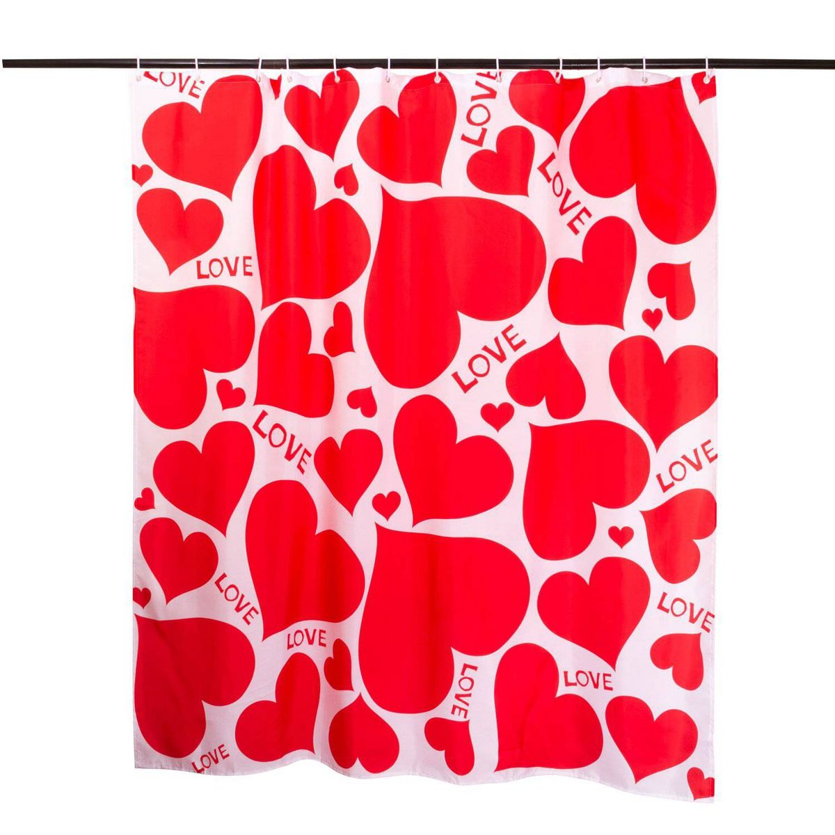 MASEL - Set baño  cortina  pisos  cobertor corazones