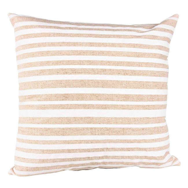 MASEL - Set 2 cojines lona española 50x50 rayas beige