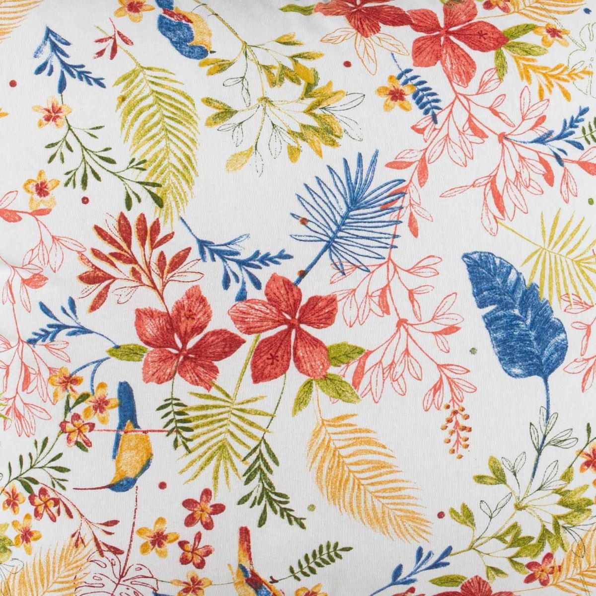 MASEL - Set 2 cojines lona española 50x50 pajaritos azul