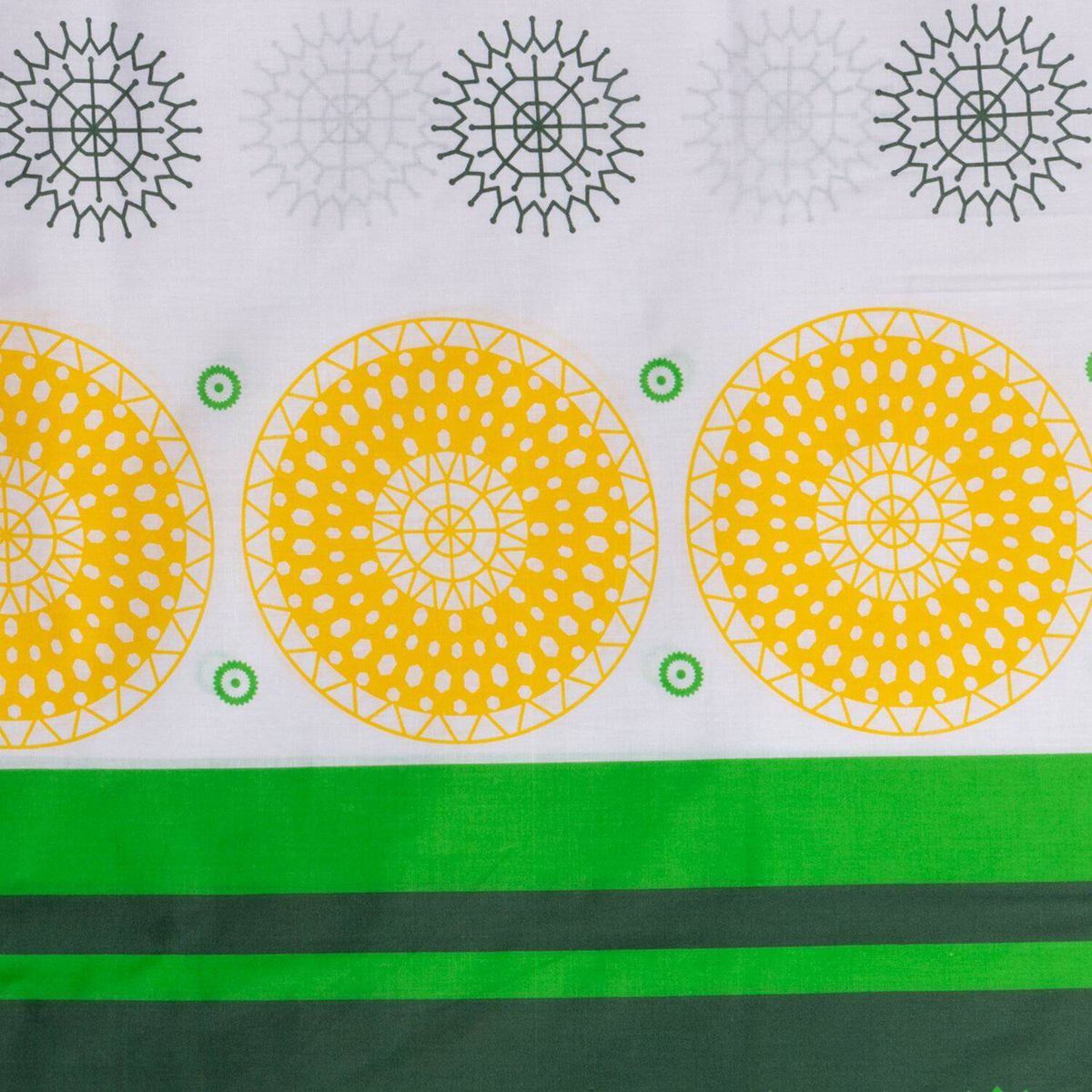 MASEL - Jgo de sabanas  2 pl  runas  verde -144 hilos