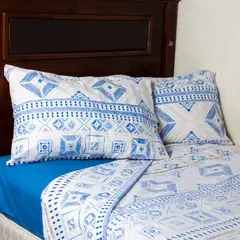 MASEL - Jgo de sabanas 2pl azú azul -144 hilos