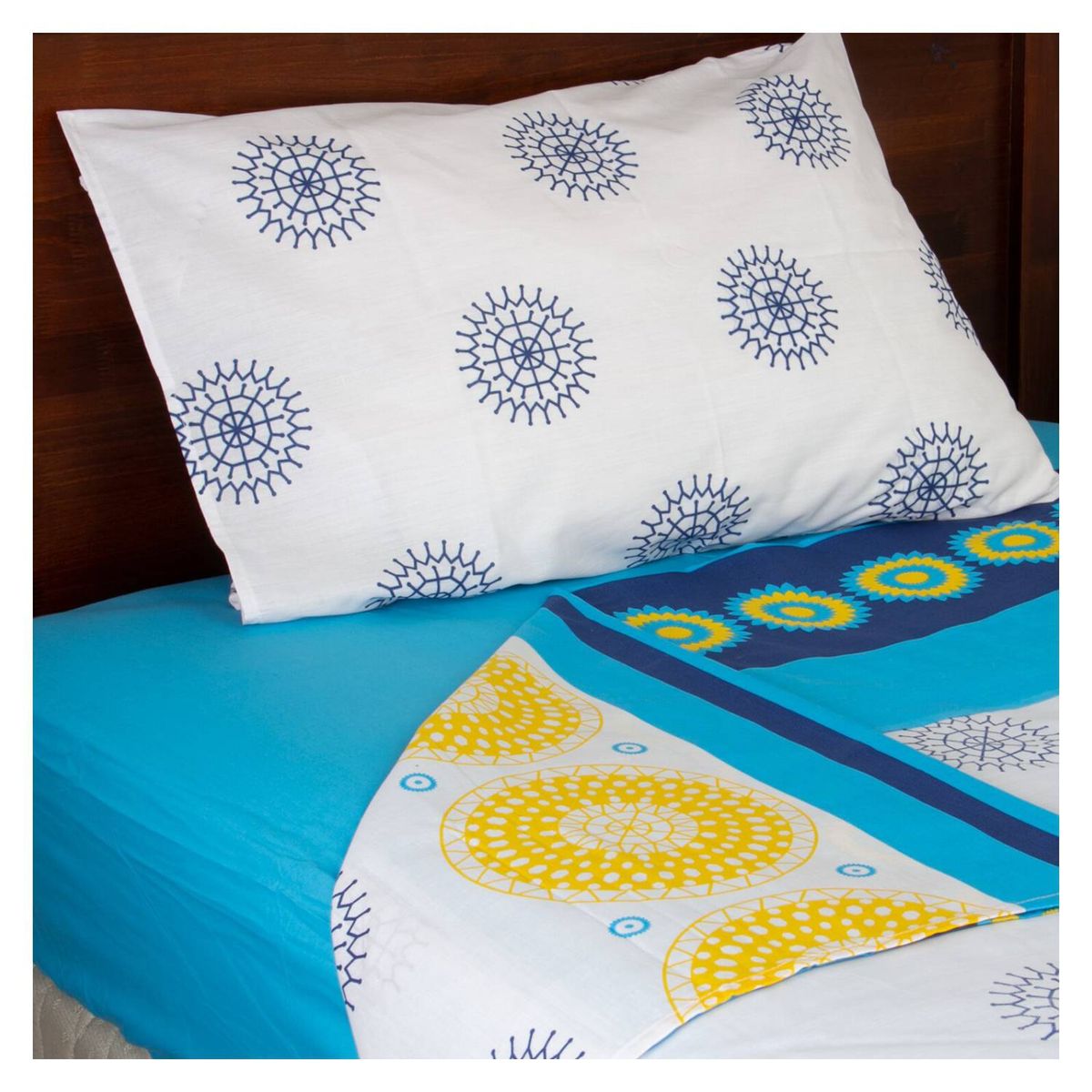 MASEL - Jgo de sabanas 2pl  runas  calipso - 144 hilos