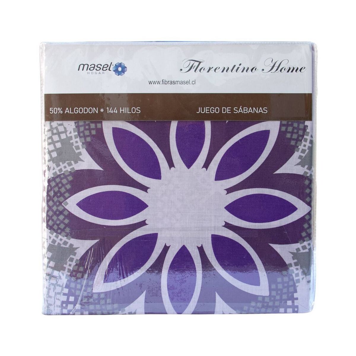 MASEL - Jgo de sabanas  2 pl mandala  lila-144 hilos