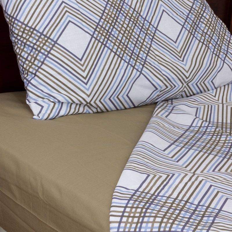 MASEL - Juego de sabanas line 2.5 pl  taupe