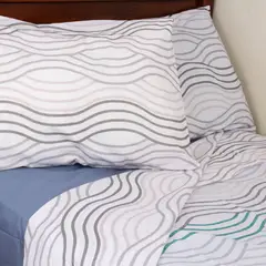 MASEL - Juego de sabanas ondas 2.5 plazas azul