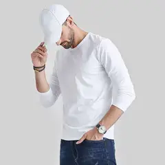 EVERSO - Camisetas Bambu De Hombre Cuello Redondo Manga Larga- Sin Polar