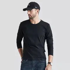 EVERSO - Camisetas Bambu De Hombre Cuello Redondo Manga Larga- Sin Polar