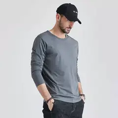 EVERSO - Camisetas Bambu De Hombre Cuello Redondo Manga Larga- Sin Polar