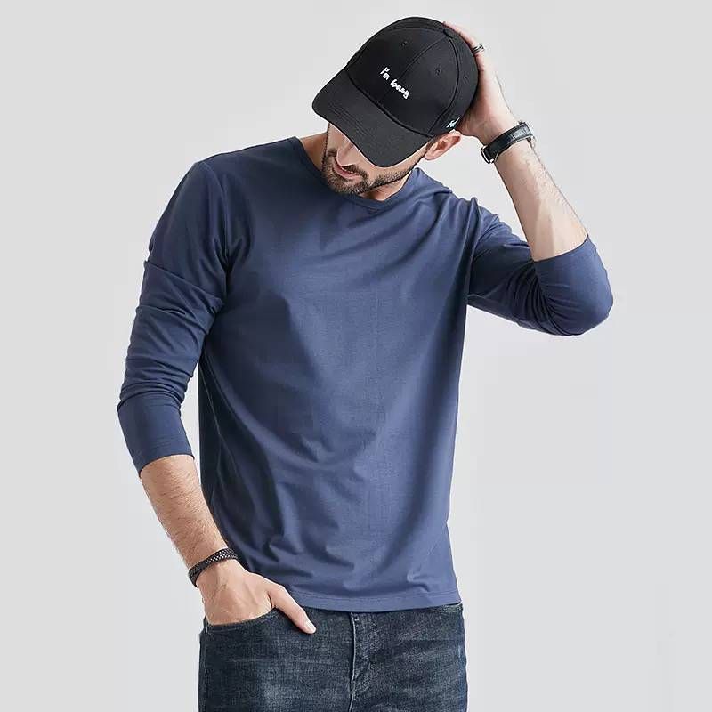 EVERSO - Camisetas Bambu De Hombre Cuello Redondo Manga Larga- Sin Polar
