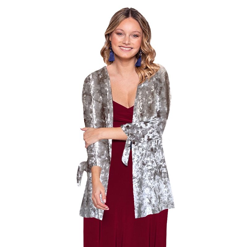 MARIA PASKARO - Tapado Kimono Corto Dublin Dorado Jaspeado Terciopelo Maria Paskaro