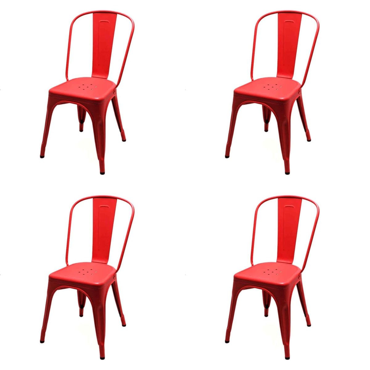 DE PIES A CABEZA - Pack4 Sillas Tolix Roja DE PIES A CABEZA