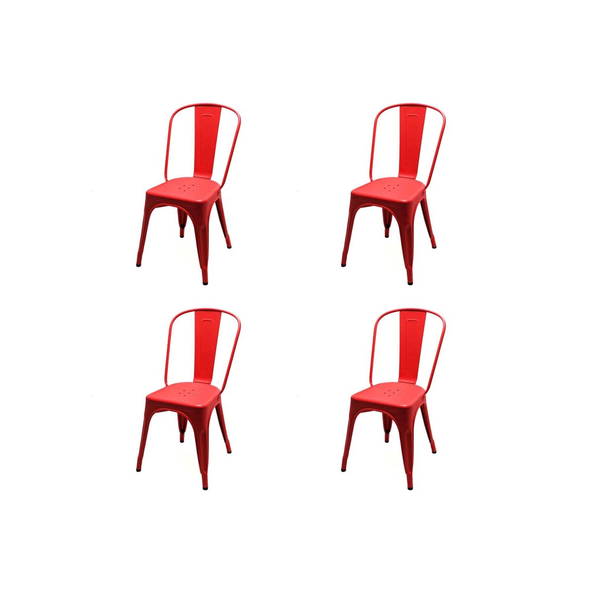 DE PIES A CABEZA - Pack4 Sillas Tolix Roja DE PIES A CABEZA
