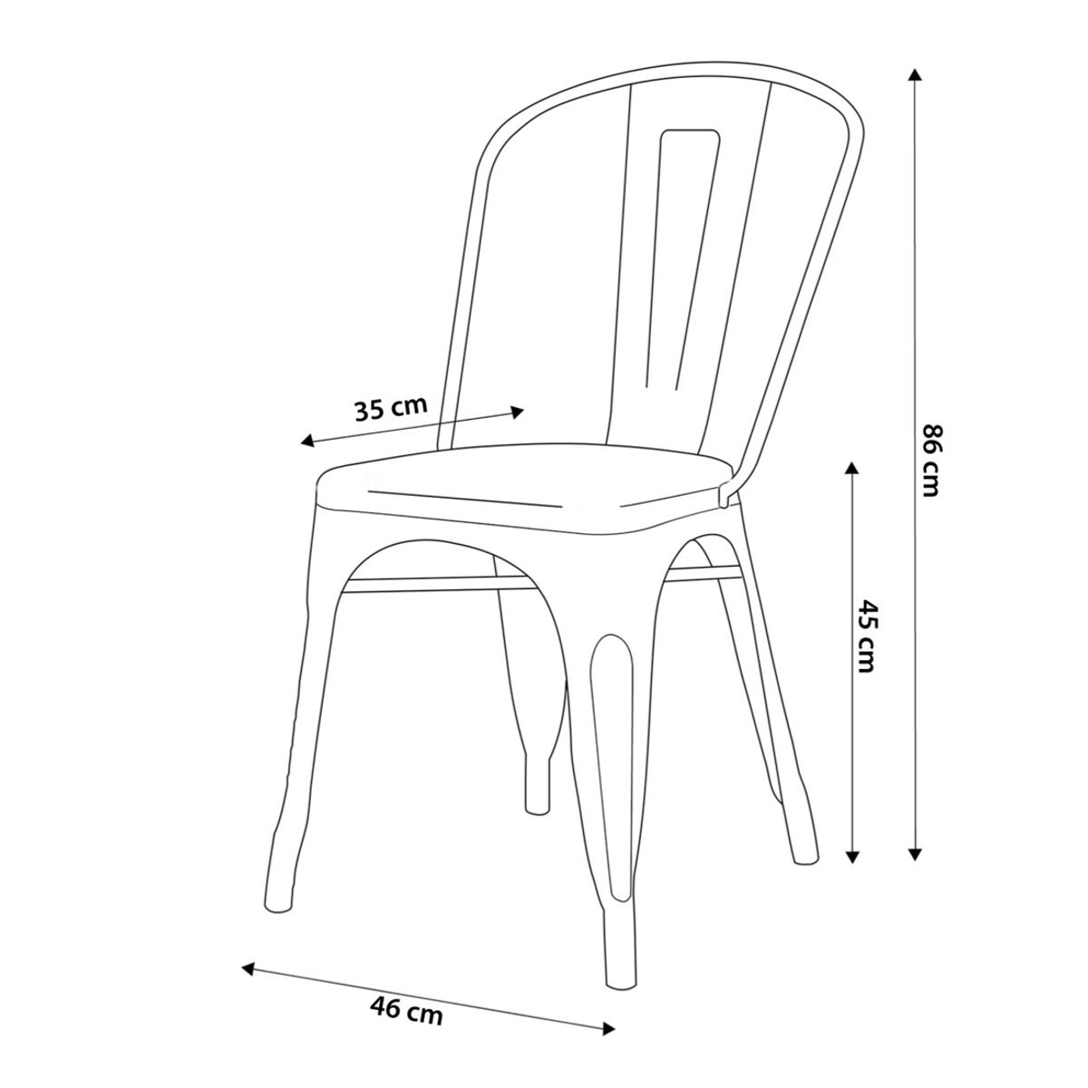 DE PIES A CABEZA - Pack4 Sillas Tolix Roja DE PIES A CABEZA