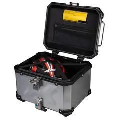 4RS - Maleta Top Case Moto Aluminio Silver E70 45 Litros Turismo Trail Desmontable