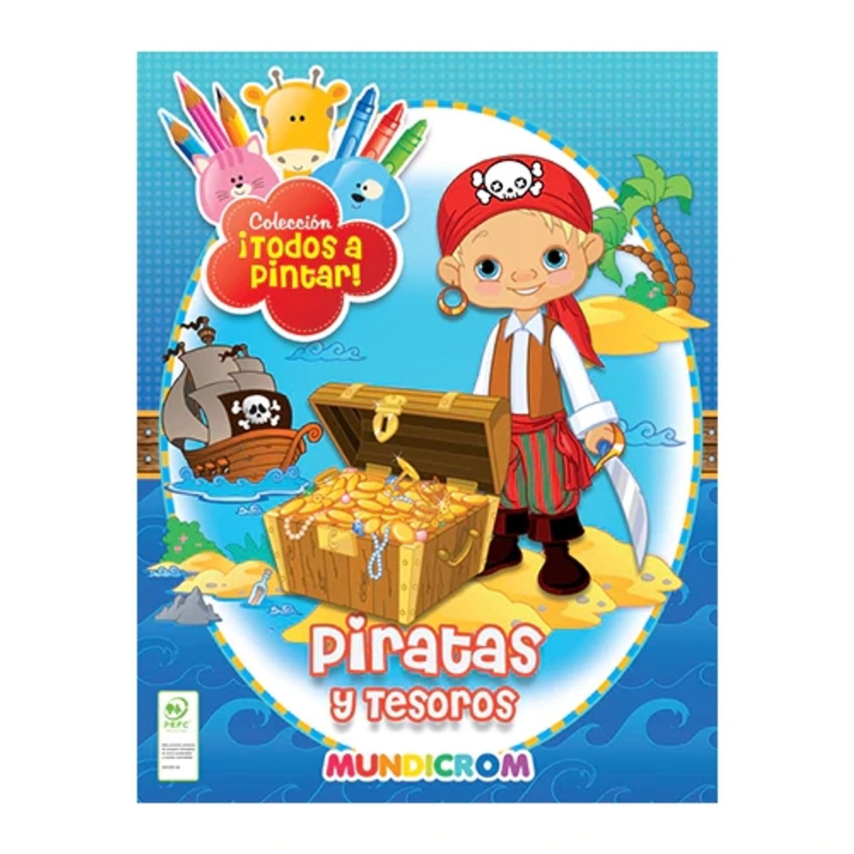 MUNDICROM - Colección Todos A Pintar 4 Libros: Piratas-dinosaurios-circo-juguetes - Mundicrom