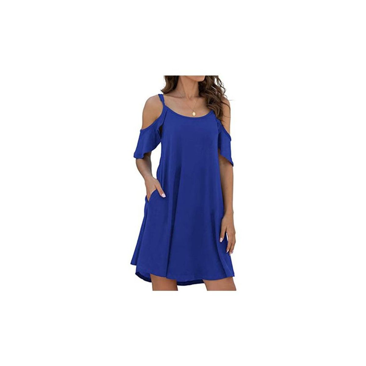 XHCY - Mujer Verano Sin Mangas  Bolsillo Vestido De Cadera