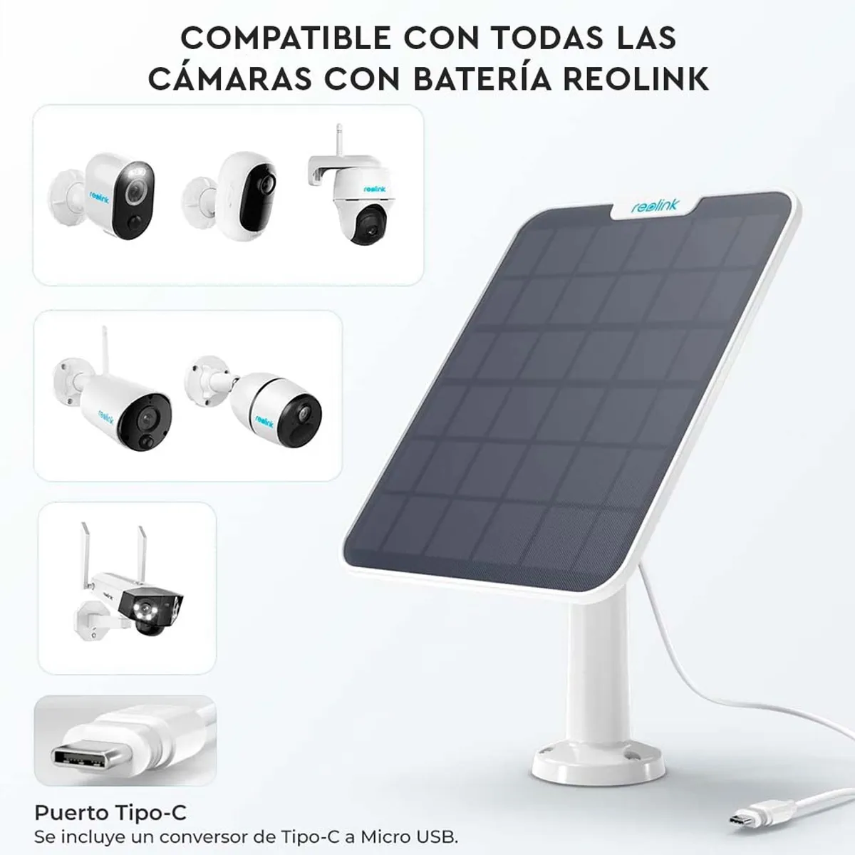 REOLINK - Panel Solar 2 Reolink 5,8w Blanco