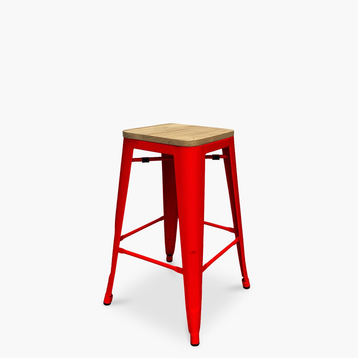 FORM DESIGN - Taburete medio 66 Tolix Madera Rojo Form