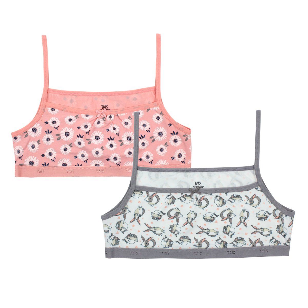 TAIS - Sostén Infantil Bi-Pack Gris Perla Tais