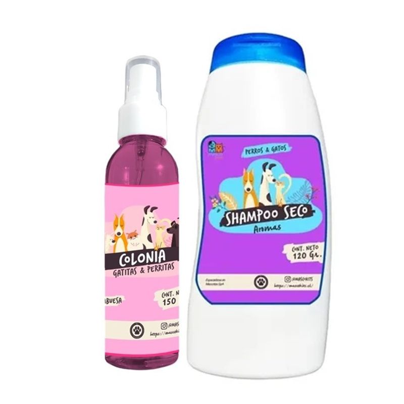 MASCOKITS - Kit Para Perro Shampoo Seco  Colonia Frambuesa-Fruitilicious