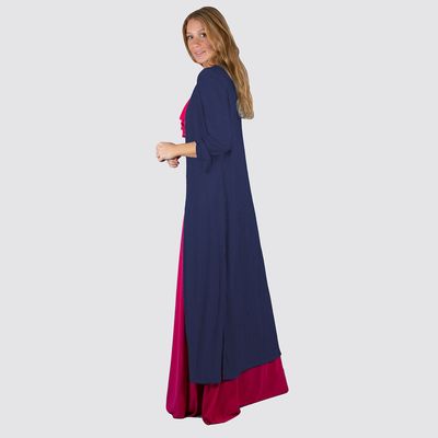 Imagen 2 del producto Tapado Kimono Largo Verona Azul Marino Plisado - Azul