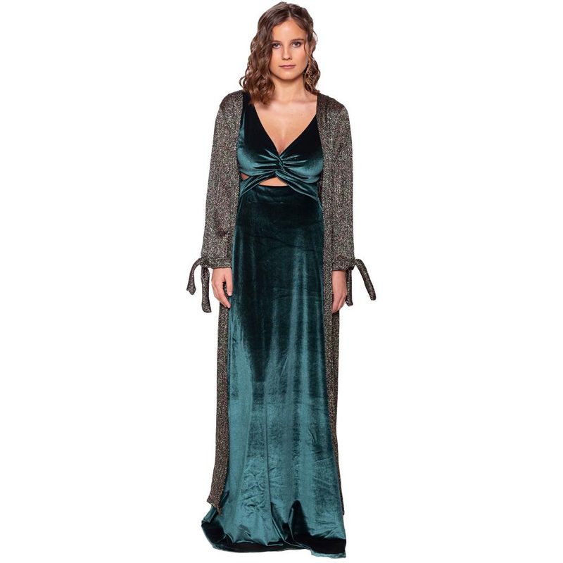MARIA PASKARO - Tapado Kimono Largo Verona Multicolor Shine Transparente Maria Paskaro