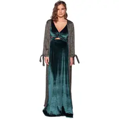 MARIA PASKARO - Tapado Kimono Largo Verona Multicolor Shine Transparente
