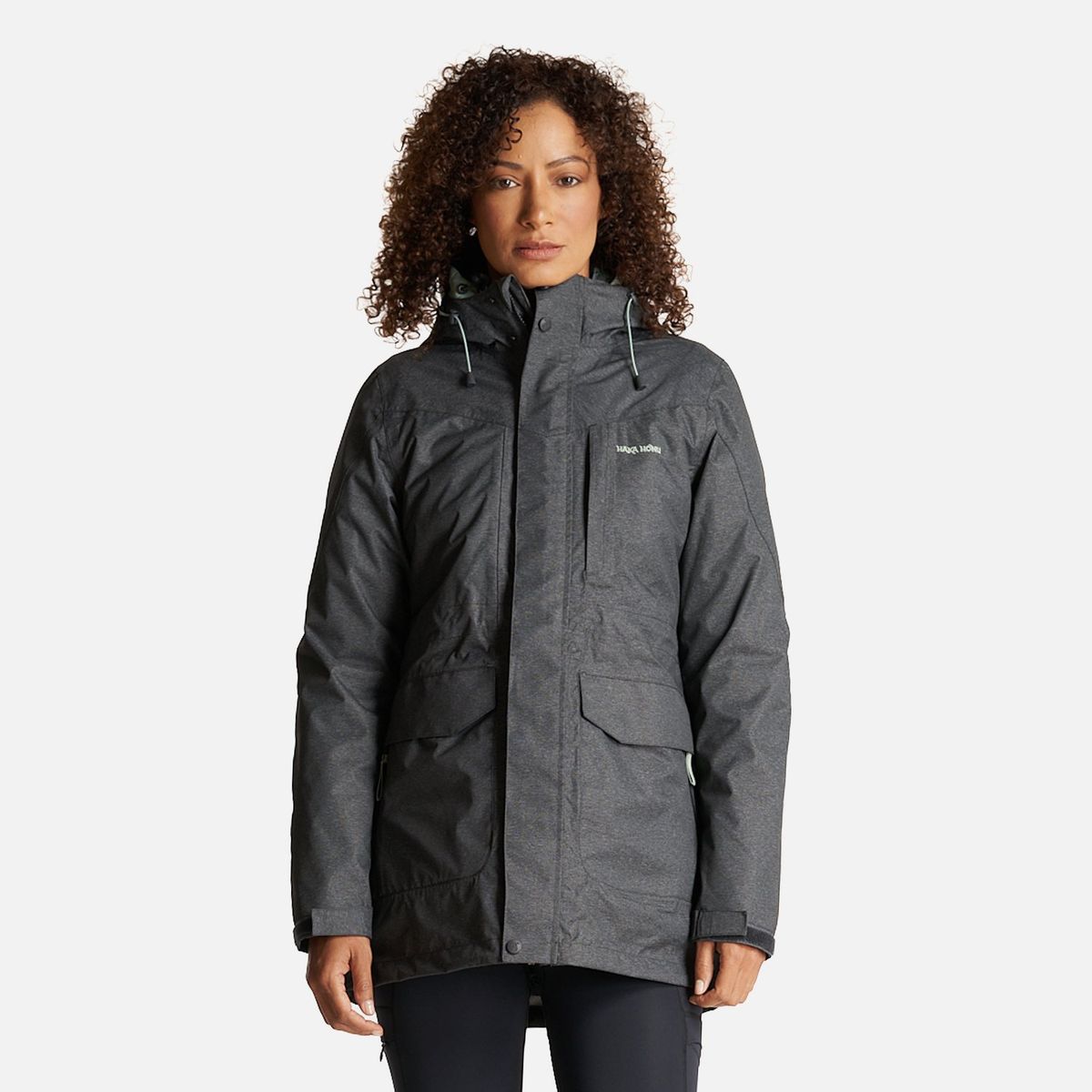 HAKA HONU - Chaqueta Mujer Perro Guapo Negro/Jade Haka Honu