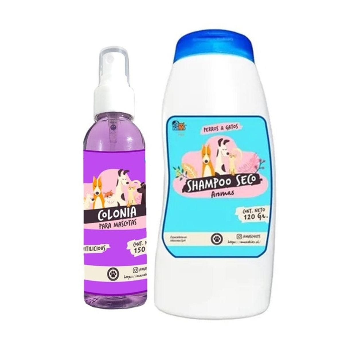 MASCOKITS - Kit Para Perro Shampoo Seco  Colonia Fruitilicious-Coco